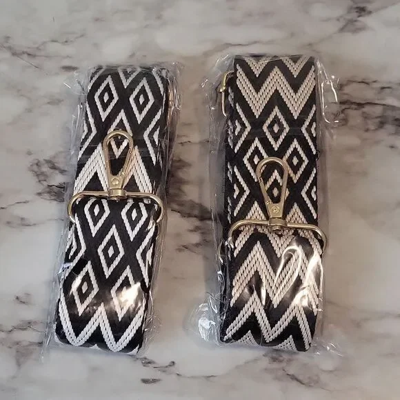 Shoulder Bag Strap Adjustable Replacement Accessory Black and White or Beige - Picture 9 of 12